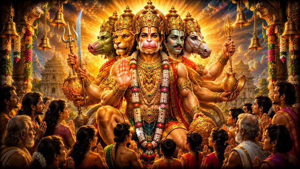 Panchmukhi Hanuman Blessing Devotees