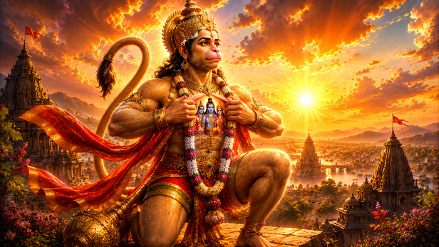 Crowds Gathering At Hanuman Temple