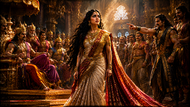 Draupadi Standing Alone In The Kaurava Court
