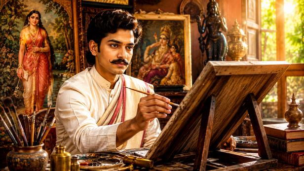 Young Raja Ravi Varma Learning Art
