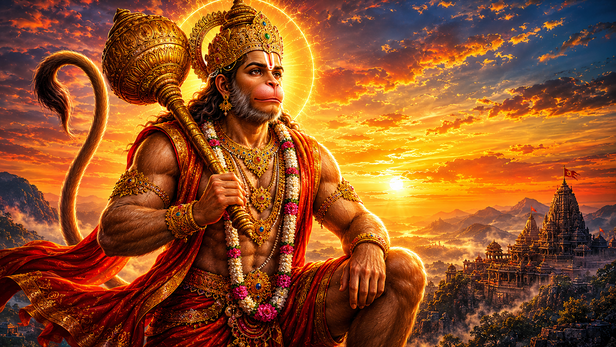 Hanuman Remembering His Mother's Words