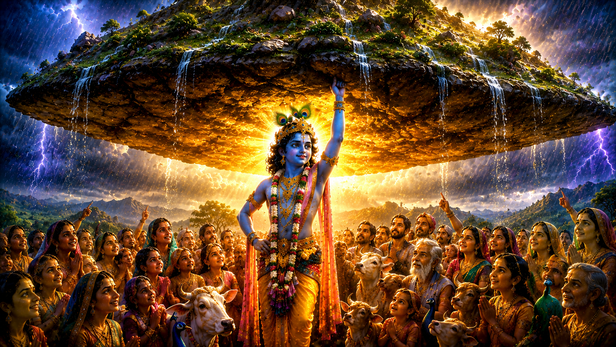 The Divine Shelter of Govardhan