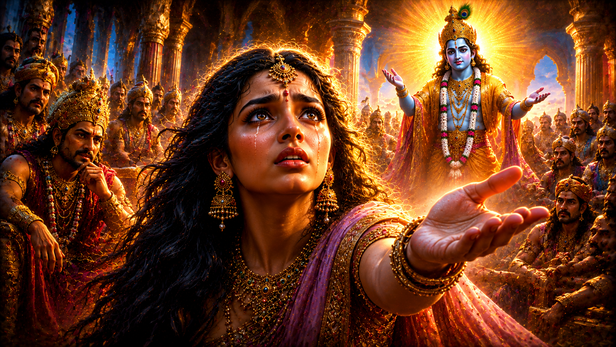 Draupadi Looking Toward Krishna