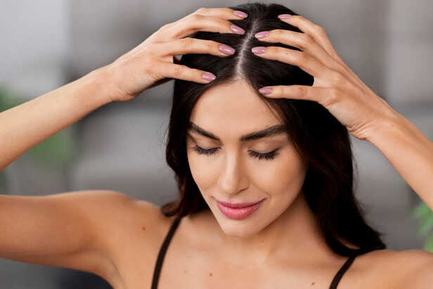 Close-Up of a Healthy and Clean Scalp