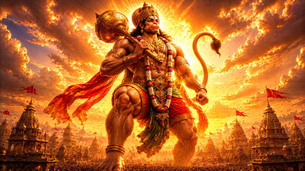 Hanuman Ji Taking a Gigantic Form