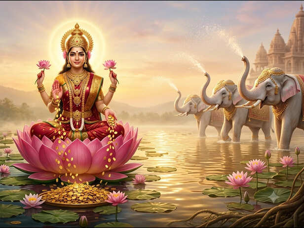 Lakshmis Blessings Flow Through Prosperity and Peace