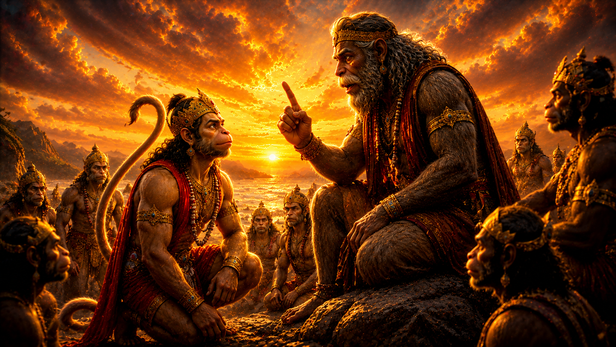 Hanuman Meeting Vibhishana in Lanka