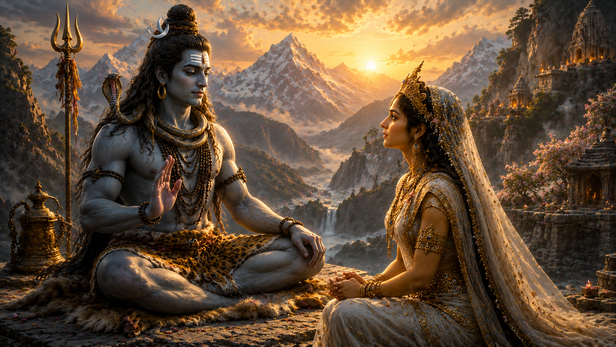 Goddess Parvati Seeks Spiritual Wisdom From Lord Shiva