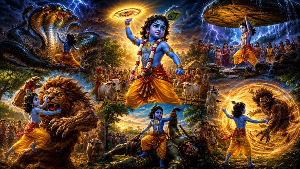Krishna's Fearless Childhood Miracles