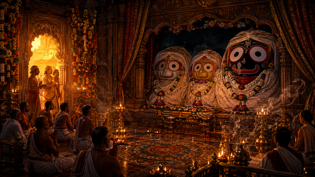 Devotees Gathering Around Lord Jagannath's Chariot