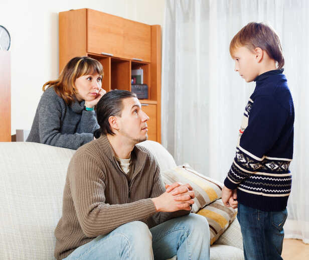 Parent Explaining Something Calmly to a Child