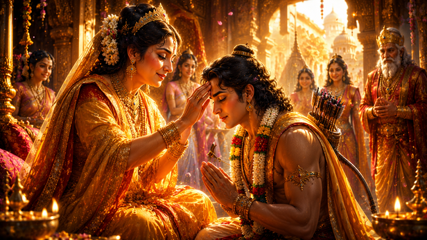 Queen Kaushalya Blessing Lord Rama