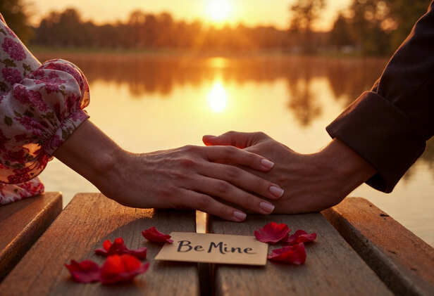 Warm eye contact between two people
