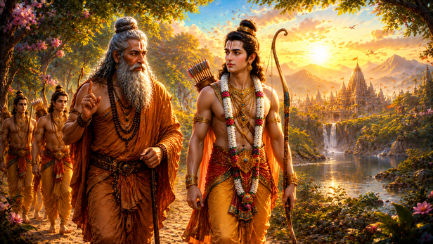 Lord Rama with Sage Vishwamitra