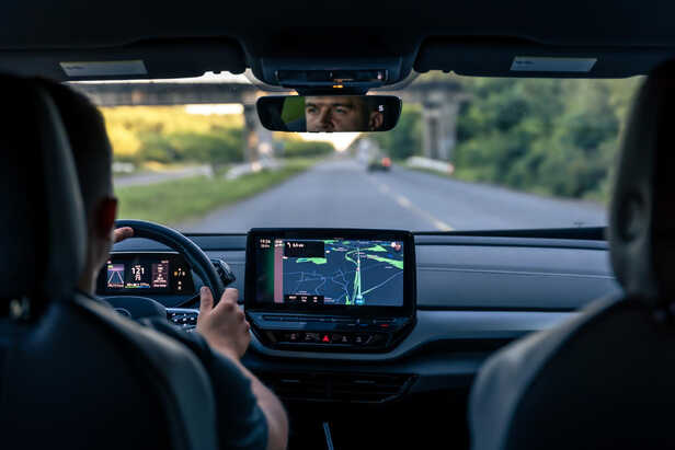 Driver Trying Gesture Control