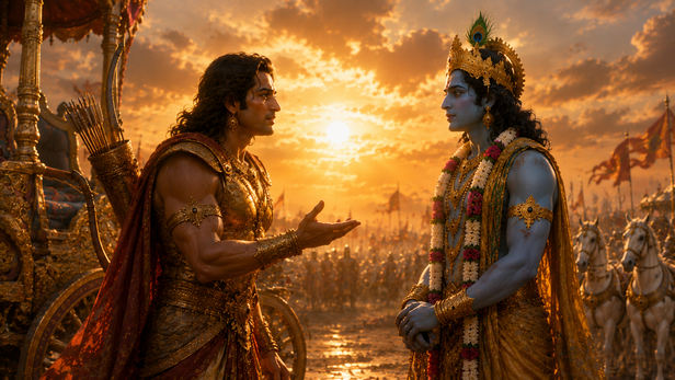 Karna Speaking to Lord Krishna