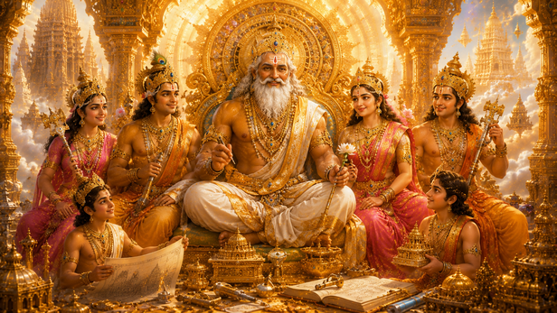 Lord Vishwakarma With His Divine Family