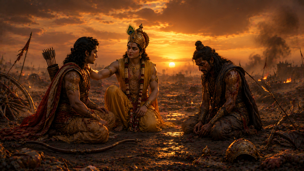 arjuna, Ashwatthama and Lord Krishna After Kurukshetra
