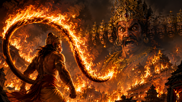 Hanuman Ji Bowing Before Lord Rama
