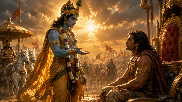 Lord Krishna Guiding Arjuna