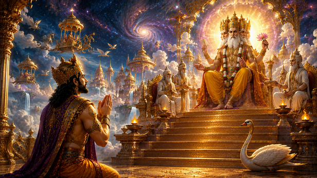 King Kakudmi Travels to Brahmaloka