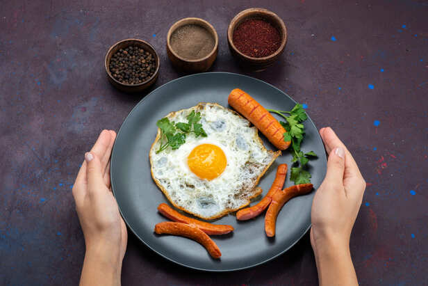 Whole Eggs on a Healthy Breakfast Plate