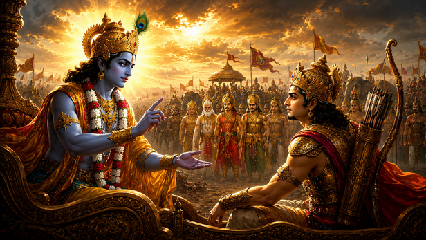 Lord Vishnu blessing the universe