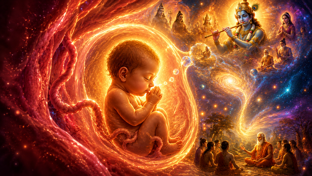 Unborn child in the mother's womb