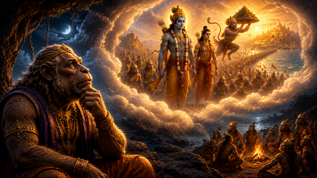 Jambavan seeing a mysterious dream