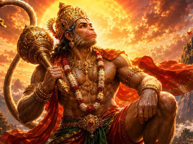 Hanuman Fighting Demons Bare-Handed