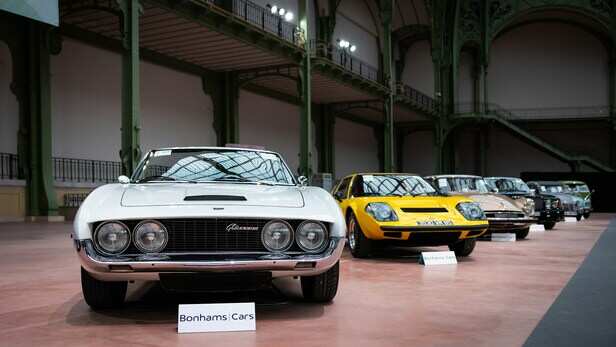 Historic lineup of iconic car models