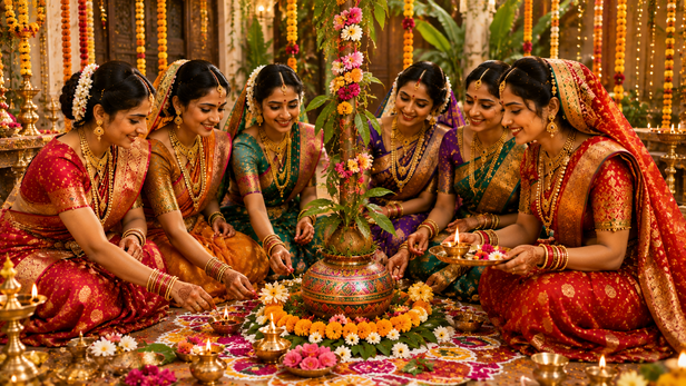 Newly Married Woman in Traditional Mithila Attire