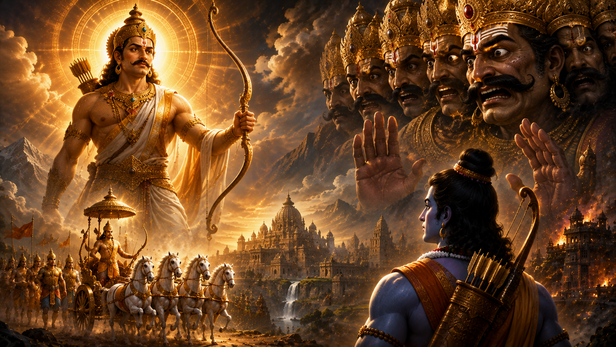 Lord Rama Leaving Ayodhya for Exile
