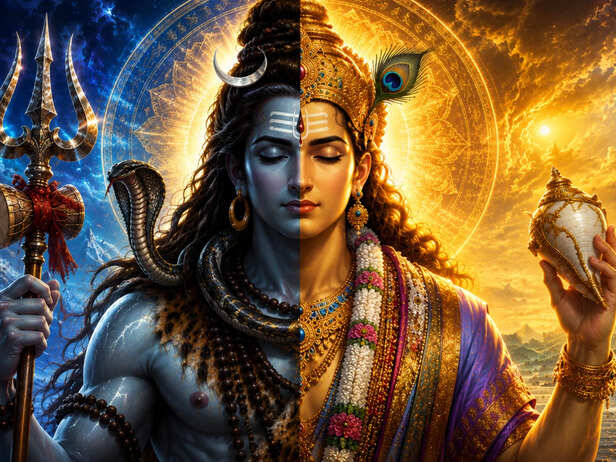 Shiva and Vishnu Devotees in a Debate