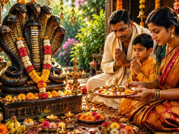 Nag Panchami Puja With a Snake Idol