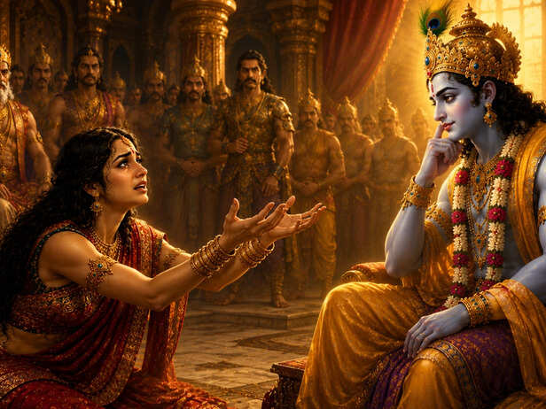 Draupadi Seeking Answers From Krishna