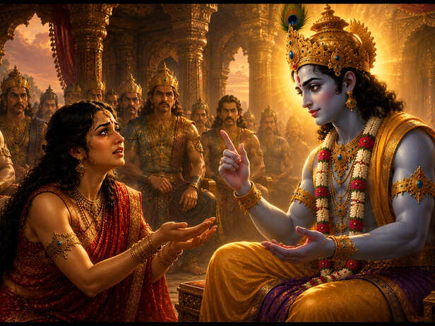 Krishna Guiding Draupadi