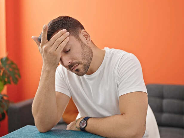 Person feeling tired during the day