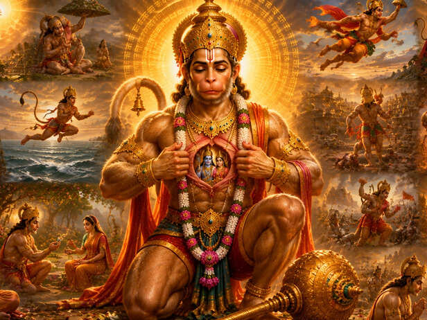 Hanuman Ji Bowing at Rama’s Feet