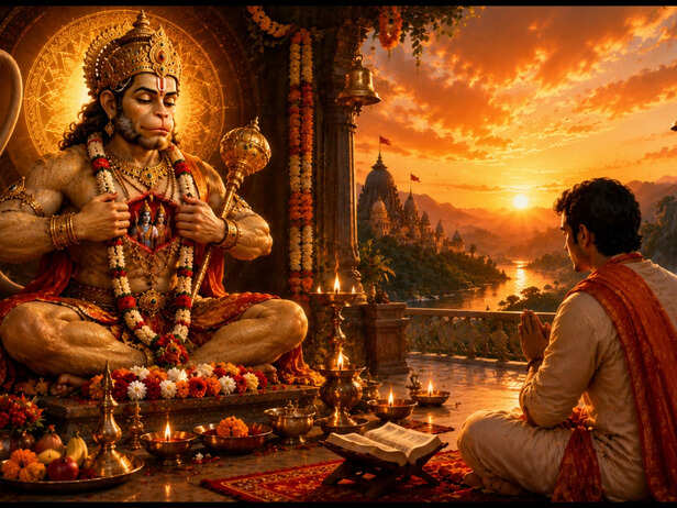 Hanuman meeting Lord Shiva