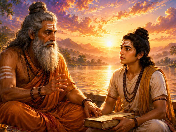Young Ved Vyasa With Sage Parashara