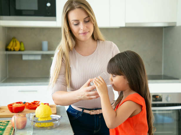 Cholesterol health concept with mother