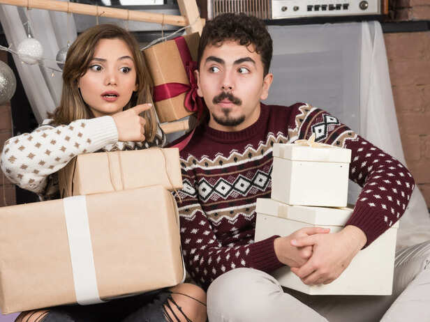 Couple celebrating Christmas