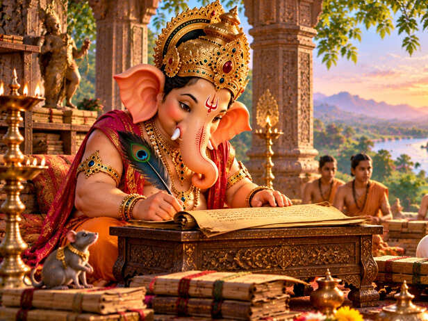 Ganesha Writing the Mahabharata
