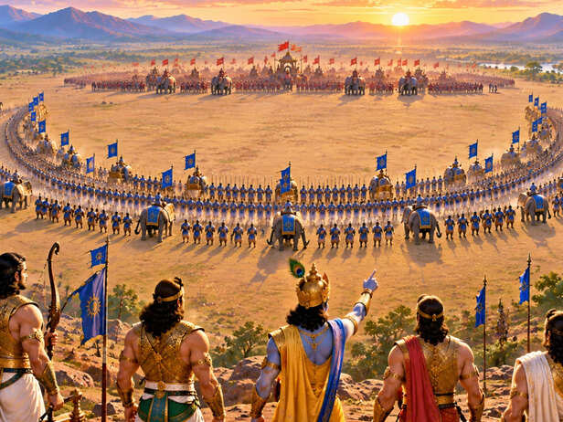 Pandavas Form the Ardhachandra Vyuha