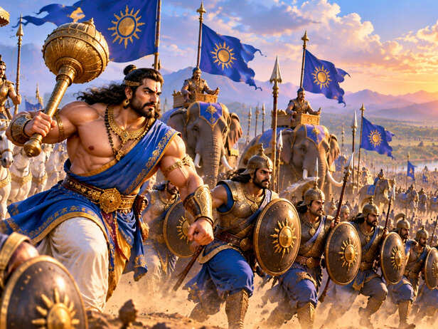 Bhima Leading the Pandava Right Wing