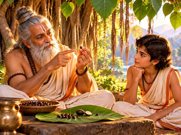 Uddalaka Shows Shvetaketu the Banyan Seed