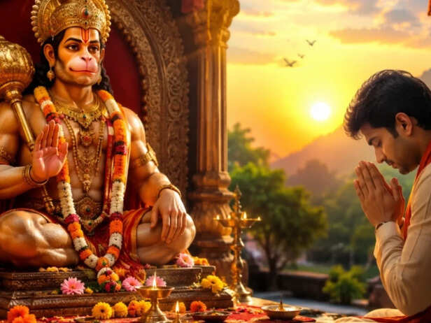 Hanuman Ji in Deep Devotion to Shri Ram
