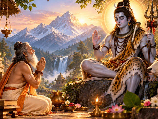 Sage Mrikandu Praying to Lord Shiva