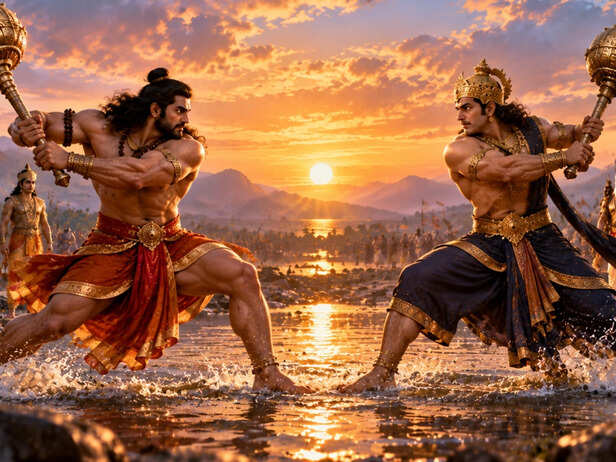 Duryodhana Raises Three Fingers Before Krishna